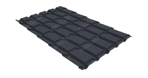 Металлочерепица GL квадро профи 0,5 Satin RAL 7024 мокрый асфальт купить в Березниках