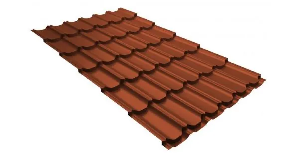 Металлочерепица квинта плюс 0,5 GreenCoat Pural RR 750 кирпично-красный (RAL 8004 терракота) купить в Березниках