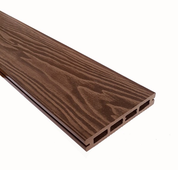 Террасная доска из ДПК Terrapol Смарт 3D Пустотелая с пазом Орех Милано купить в Березниках