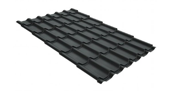 Металлочерепица классик GL 0,5 GreenCoat Pural Matt RR 23 темно-серый (RAL 7024 мокрый асфальт) купить в Березниках