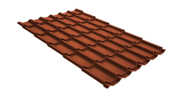 Металлочерепица классик GL 0,5 GreenCoat Pural RR 750 кирпично-красный (RAL 8004 терракота) купить в Березниках