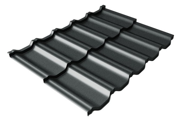 Металлочерепица модульная Квинта Uno Grand Line c 3D резом 0,5 Satin RAL 7016 антрацитово-серый купить в Березниках