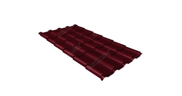 Металлочерепица камея 0,45 Drap RAL 3005 красное вино купить в Березниках