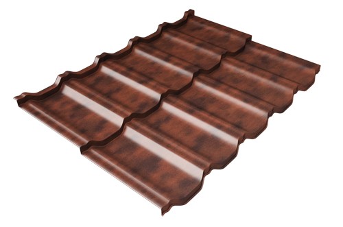 Металлочерепица модульная Квинта Uno Grand Line c 3D резом 0,45 Safari Twincolor Brown купить в Березниках