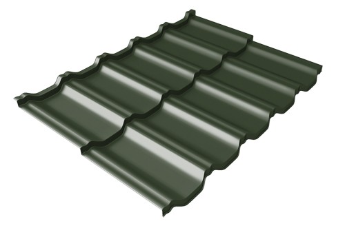 Металлочерепица модульная Квинта Uno Grand Line c 3D резом 0,5 GreenСoat Pural RR 11 темно-зеленый (RAL 6020 хромовая зелень) купить в Березниках