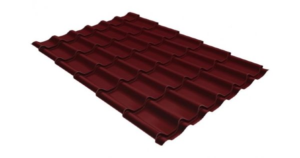 Металлочерепица классик GL 0,5 Velur20 RAL 3005 красное вино купить в Березниках