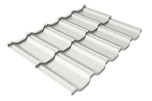 Металлочерепица модульная Квинта Uno Grand Line c 3D резом 0,5 Satin RAL 9003 сигнальный белый купить в Березниках
