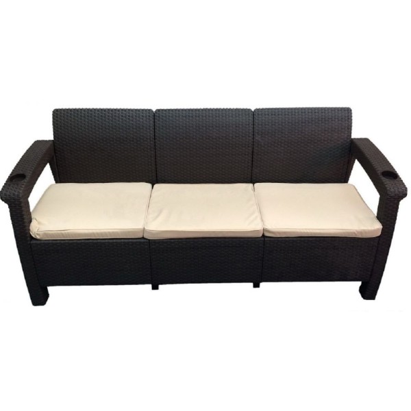 Трёхместный диван  Yalta Sofa 3 Seat венге купить в Березниках