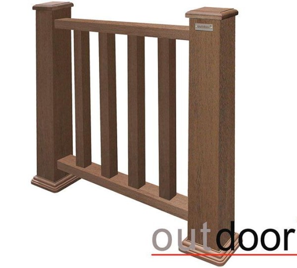Ограждение из ДПК Outdoor Классик 3D STORM коричневый микс купить в Березниках