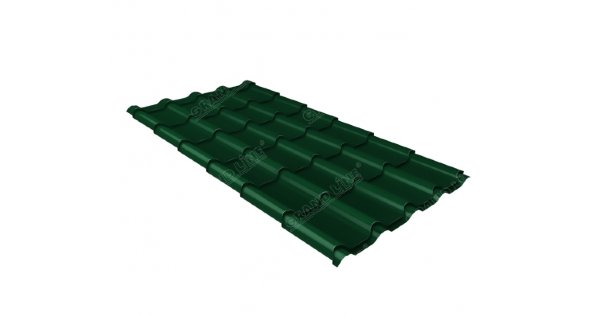 Металлочерепица камея 0,5 Satin RAL 6005 зеленый мох купить в Березниках