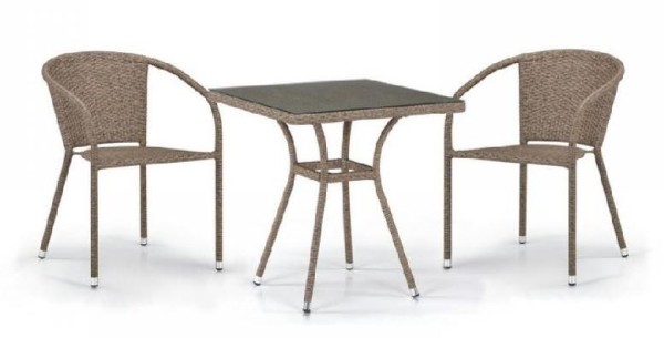 Комплект плетеной мебели AFINA из иск. ротанга T282BNT/Y137C-W56 Light Brown 2Pcs купить в Березниках