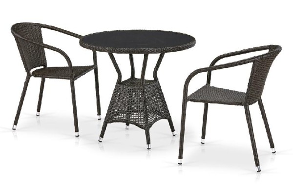 Комплект плетеной мебели AFINA из иск. ротанга T707ANS/Y137C-W53 Brown 2Pcs купить в Березниках