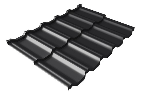 Металлочерепица модульная Квинта Uno Grand Line c 3D резом 0,5 Satin Мatt RAL 9005 черный купить в Березниках