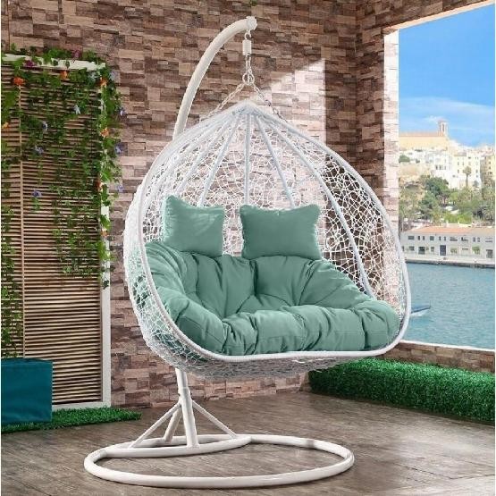 Кресло Подвесное из искусственного ротанга AFM-109A White/Green купить в Березниках