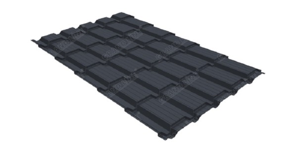 Металлочерепица GL квадро профи 0,5 Satin RAL 7024 мокрый асфальт купить в Березниках